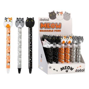 PENNA CANCELLABILE GATTO ARANCIONE/ NERO/ GRIGIO
